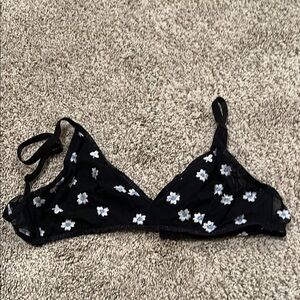 Floral Black Bralette